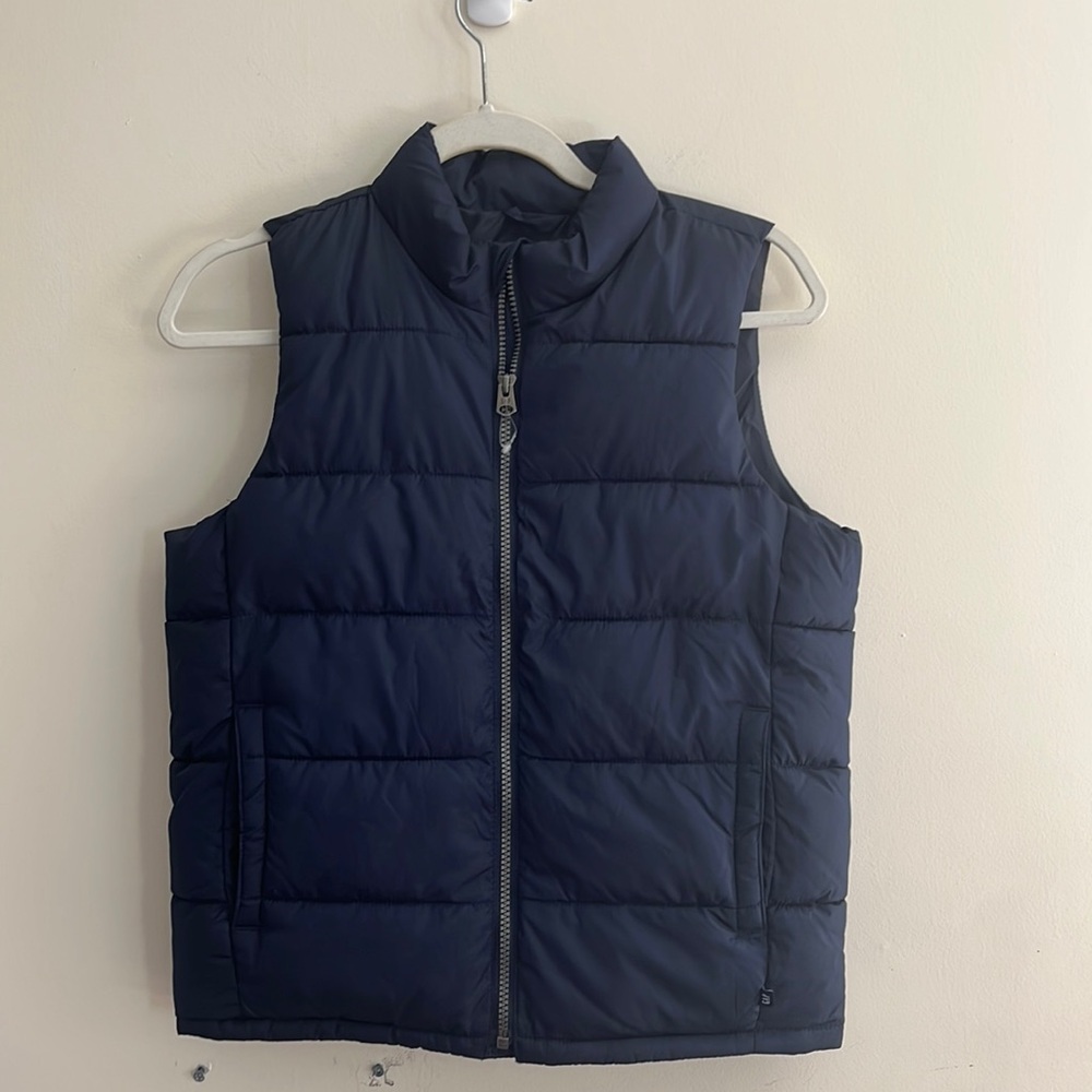GAP Puffer Vest ColdControl Water Resistant L Navy Kids Winter Fall Casual
